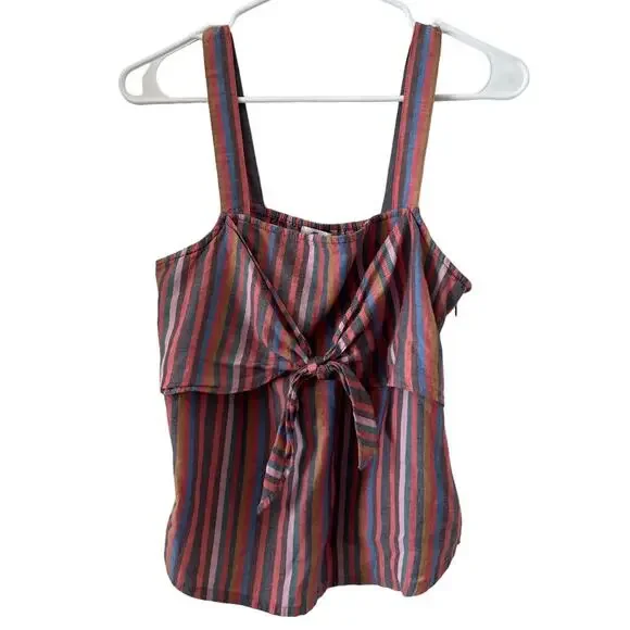 Madewell Tie Dye Multicolored Striped Cami Top Size 4 - Picture 2 of 11
